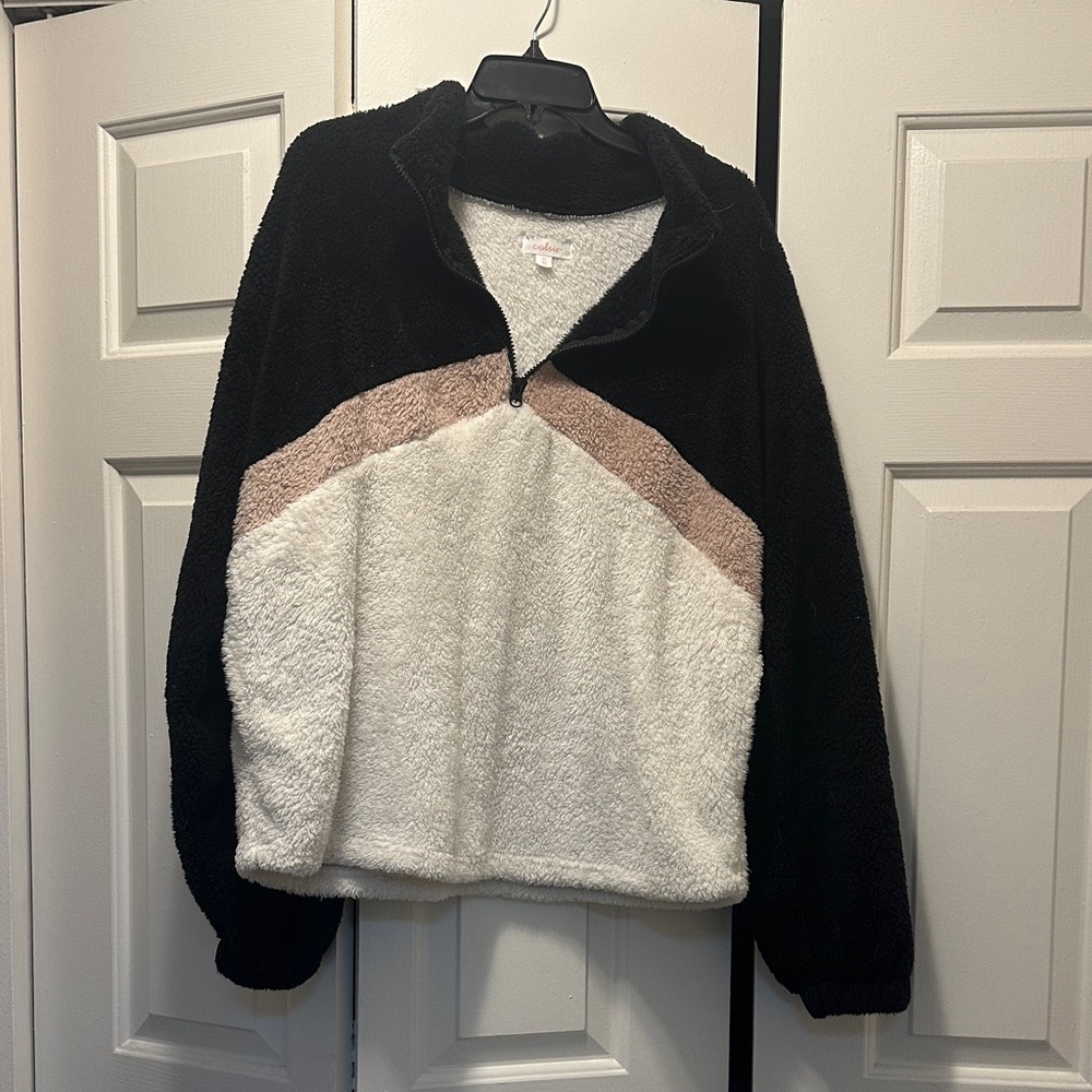 Colsie Black and White Fleece Jacket